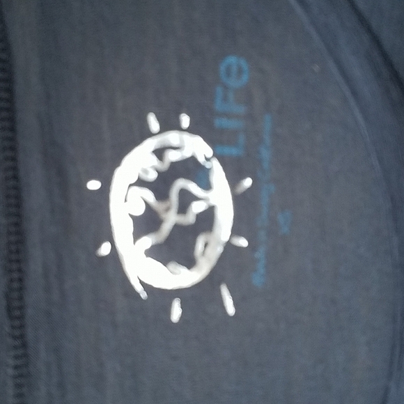 Blue Life Black 3/4 sleeve tee lace back front cutouts Modal XS - Picture 2 of 7